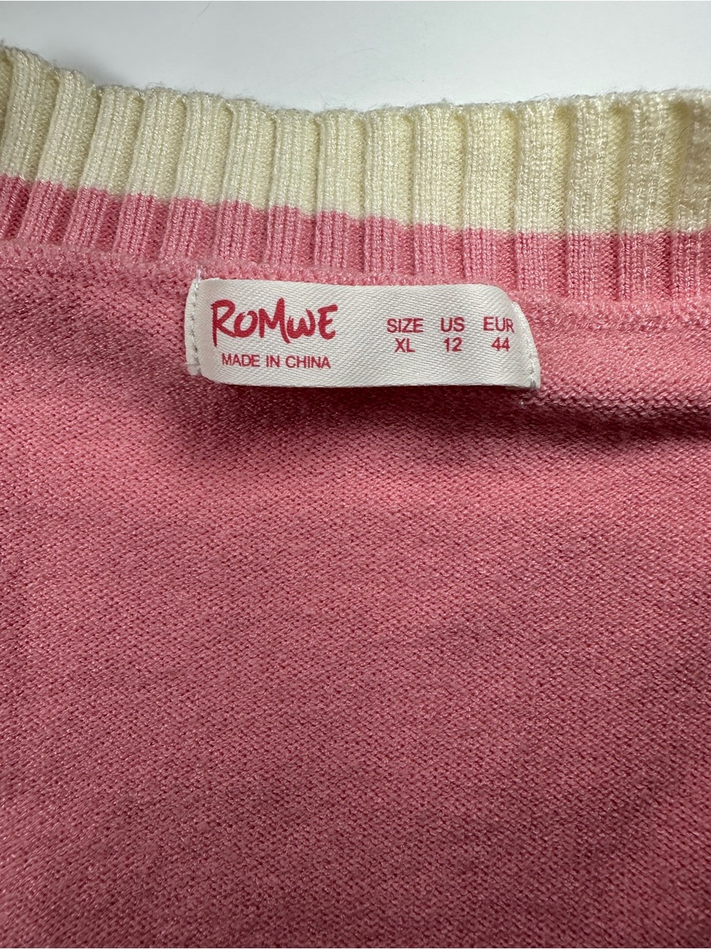 ROMWE Pink Bunny Embroidered Cardigan XL Coquette Kawaii Balletcore Sweater Chic - Picture 7 of 12